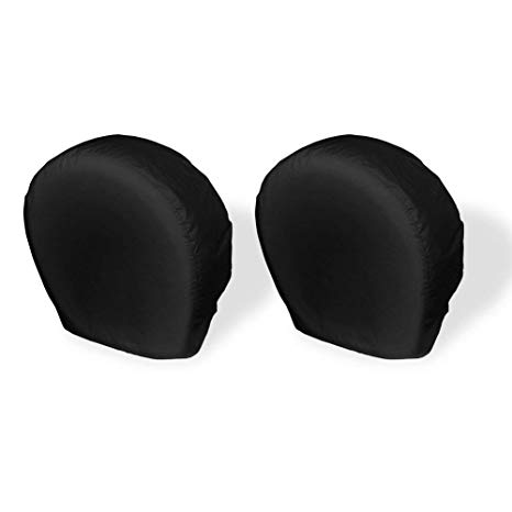 Explore Land Tire Covers 2 Pack - Tough Vinyl Tire Wheel Protector for Truck, SUV, Trailer, Camper, RV - Universal Fits Tire Diameters 26-28.75 inches, Black