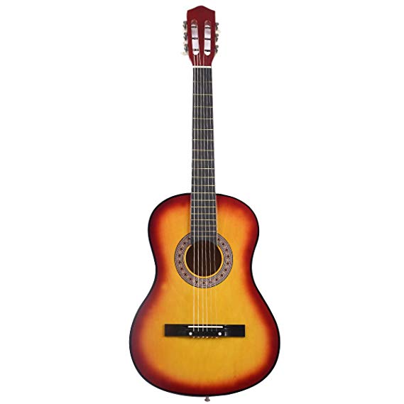 Goplus Acoustic Guitar W/ Guitar Case, Strap, Tuner and Pick for New Beginners Sun