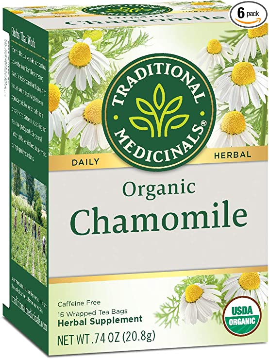 Traditional Medicinals Organic Chamomile Herbal Leaf Tea, 96 Tea Bags (Pack of 6)