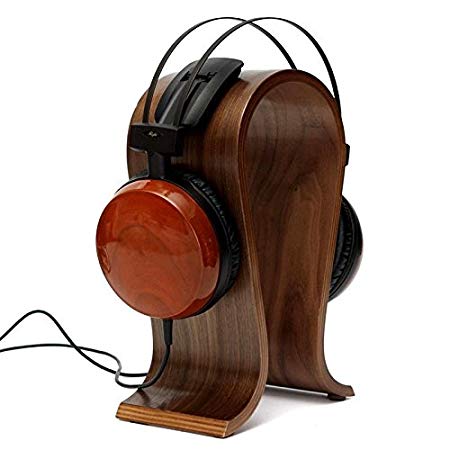 KRZER Wooden Headphones Stand/Hanger/Holder - Walnut Finish