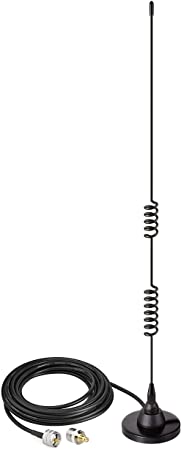 Bingfu Mobile Ham Radio Antenna Dual Band VHF UHF 136-174MHz 400-520MHz Amateur Radio Antenna Magnetic Base PL259 Male Antenna for BTECH ICOM Kenwood Midland Yaesu TYT AnyTone Mobile Ham Radio