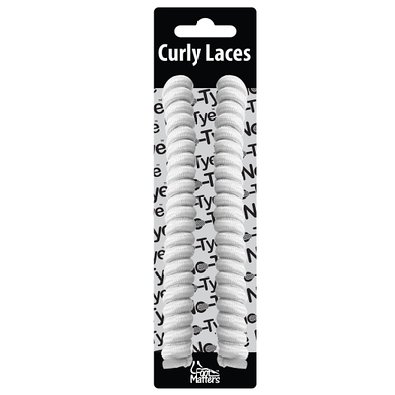 FootMatters Curly No Tye Shoe Laces - Elastic Spring Shoe Laces - No Tie Great for Elderly, Children, Fashion - One Size Fits All