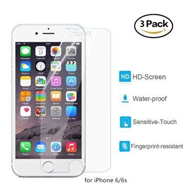 Ultra-Clear High Definition (HD) Screen Protectors for iPhone 6 and iPhone 6s (3-Pack)