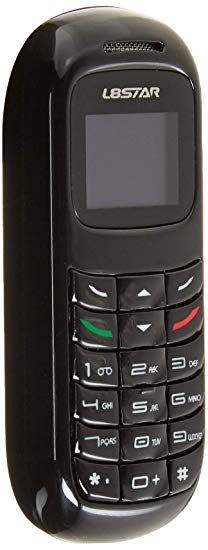 GTStar L8Star BM70 Mini bluetooth handset phone 0.66 inch Unlocked Mini Mobile Phone Bluetooth Earphone Dialer Single SIM Card (Black-BM70)