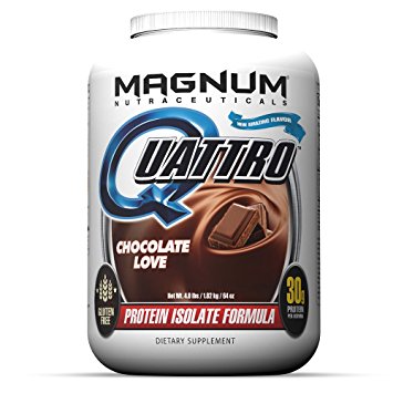 Magnum Nutraceuticals Quattro Protein Powder - 4lbs - Chocolate Love - Protein Isolate - Lean Muscle Creator - Metabolic Optimizer