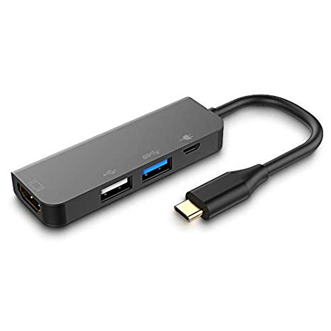Doitby USB Type C to HDMI Adapter USB C Hub to Micro USB Charging Port Compatible with Windows10/Mac OS/Android