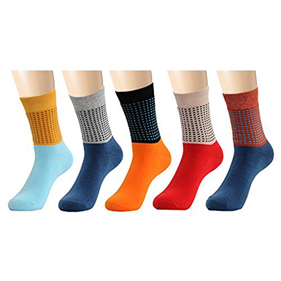 Deer Mum Men's Fashionable Colorful Pattern Design Soft Cotton Socks