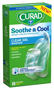 CURAD Soothe & Cool Burn Bandages, Instant Cooling, Assorted Sizes, 8 count