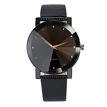 Women Luxury Quartz Glasses Sport Watch Ninasill Convex Surface Watch Leather Watch