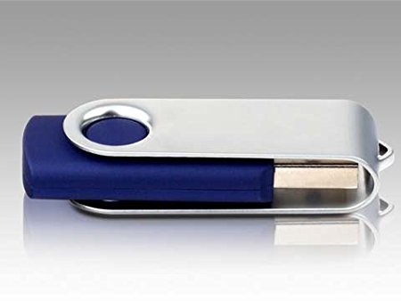 Ricco Swivel 8 GB USB High Speed Metal Flash Memory Drive - Deep Blue