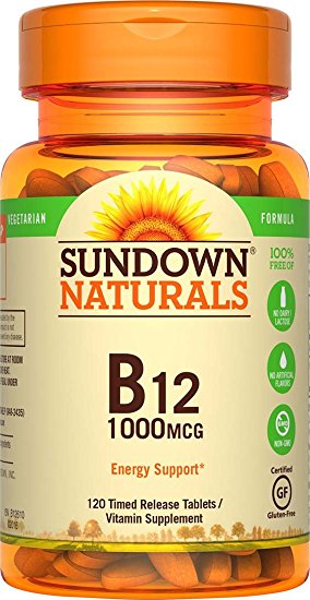 Sundown Naturals Vitamin B-12 1000 mcg, 120 Time Release Tablets