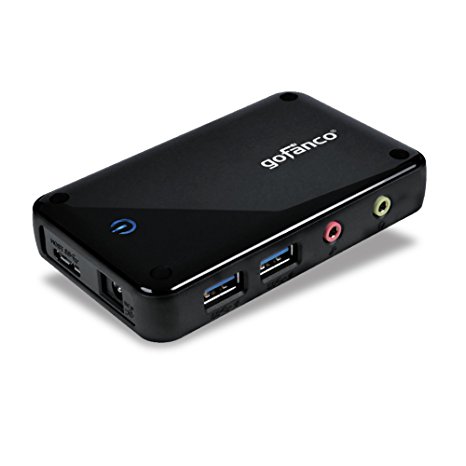 gofanco Portable USB 3.0 Docking Station with Dual Video (HDMI or VGA Video out) of up to 2048x1152, 2 USB 3.0 ports with fast charging, Gigabit Ethernet & Audio port for Windows or Mac OS systems