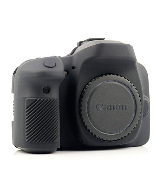 CEARI Professional Silicone Camera Case Rubber Housing Protective Cover for Canon EOS 80D Digital SLR Camera - Black