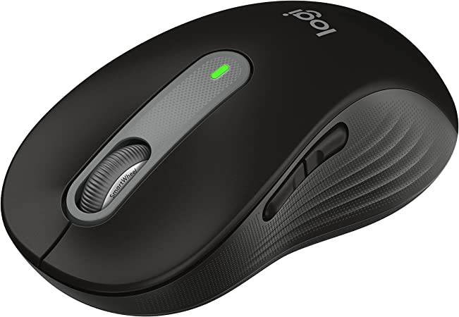 Logitech Signature M650 L Full Size Wireless Mouse - For Large Sized Hands, 2-Year Battery, Silent Clicks, Customizable Side Buttons, Bluetooth, Multi-Device Compatibility - Black