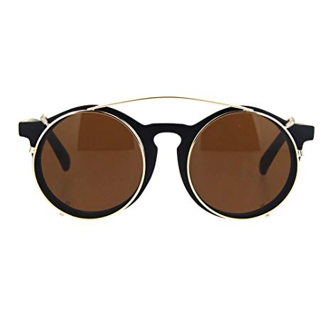 SA106 Clip On Round Circle Lens Retro Keyhole Glasses Sunglasses