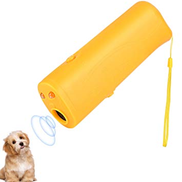 ONSON Ultrasonic Dog Repeller and Trainer Device 3 in 1 LED Pet Anti Barking Stop Bark Handheld