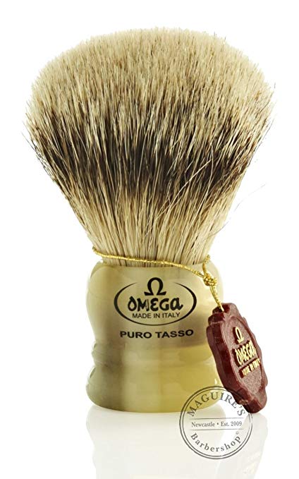Omega Short Silvertip Badger Shaving Brush
