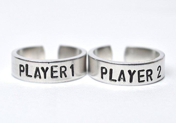 player 1 and player 2 aluminum adjustable ring pair