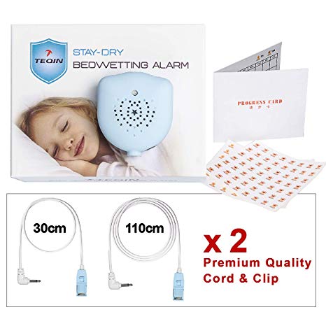 2in1 Detachable Bedwetting Enuresis Alarm with Built-in Battery, Volume Control, Customized Sounds and Vibration