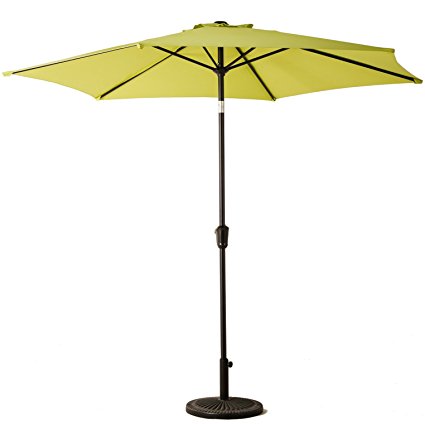 Grand Patio 9FT Aluminum Patio Umbrella, UV Protective Beach Umbrella with Push Button Tilt and Crank, Powder Coated Outdoor Umbrella, LIme Green