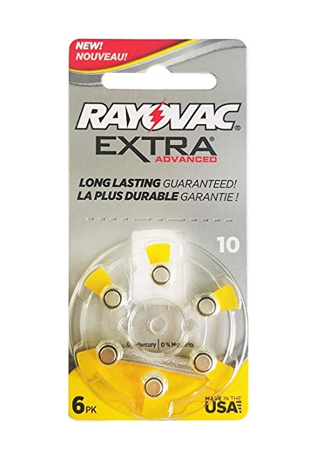 60 Rayovac Extra Mercury Free Hearing Aid Batteries Size: 10   Battery Holder Keychain Kit