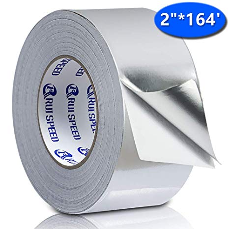 Sliver Aluminum Foil Tape for Duct Work, 2 in x 164 ft (4mil) Reflectix Tape Perfect for HVAC, Patching Hot, Cold Air Ducts, Metal Repair