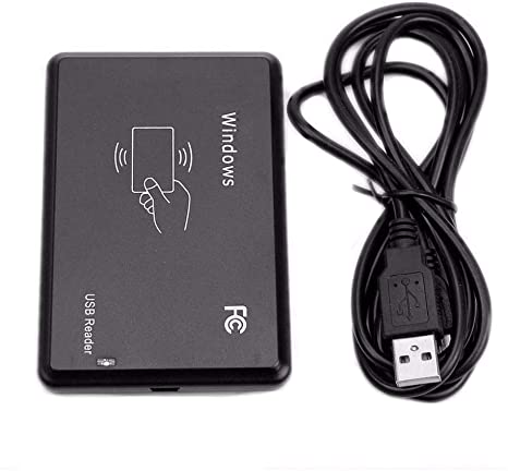 HiLetgo 125Khz EM4100 USB RFID ID Card Reader Swipe Card Reader Plug and Play with Cable First 10 Digit