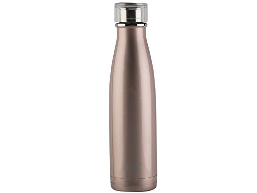 Built NY double Wall Stainless Steel Perfect Seal Water Bottle, 17 oz, Rose Gold