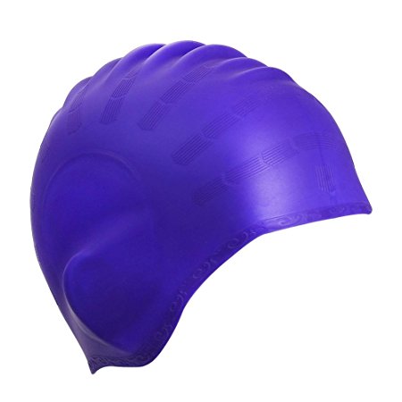 Swimming Cap Silicone Non-toxic Tasteless Long Hair Swim Cap with 3D Ergonomic Design Ear Pockets and Great High Elasticity for Teenagers Women and Adults Keeps Hair Clean Ear Dry