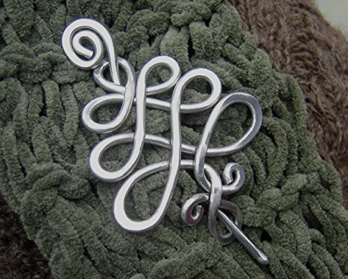 Celtic Tree Aluminum Shawl Pin, Sweater Brooch