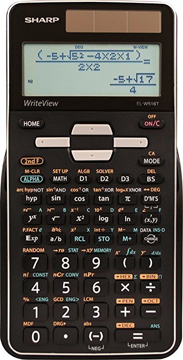 Sharp Calculators EL-W516TBSL Advanced Scientific Calculator with WriteView 4 Line Display & Solar Power