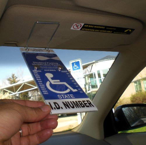 JL Safety Visortag® Vertical Mount - The Ideal Way to Protect, Display & Swing Away a Handicap Parking Placard. Best Handicapped Placard Cover and Protector on the Market. Don't Settle for a Cheap and Thin Handicap Tag Holder, Get a Visortag That Comes with an 85 Mils Thick Holder and 100% Satisfaction Guaranteed. Patented & Proudly Made in Usa.