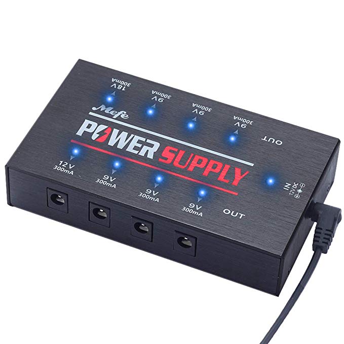 Pedals Power Supply, Mefe MP-2 Guitar Effect High Current DC 8 Isolated Output for 9V/12V/18V Effect Pedals