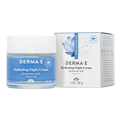 DERMA-E Hydrating Night Cream with Hyaluronic Acid, No Scent, 2 Ounce