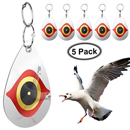 Bird Repellent,Predator's Eyes and Light Reflective To Scare Birds Away-Everyday Bird Control Keep Woodpeckers and Nuisance Birds Away From Property-Better Than Bird Spikes and Pest Repeller-Set Of 5