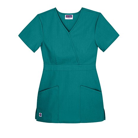 Sivvan Women's Scrubs Mock Wrap Top (Available in 12 Colors)