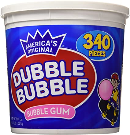 Dubble Bubble Gum, 53.9 Ounce - 340 Count Bucket - PACK OF 2