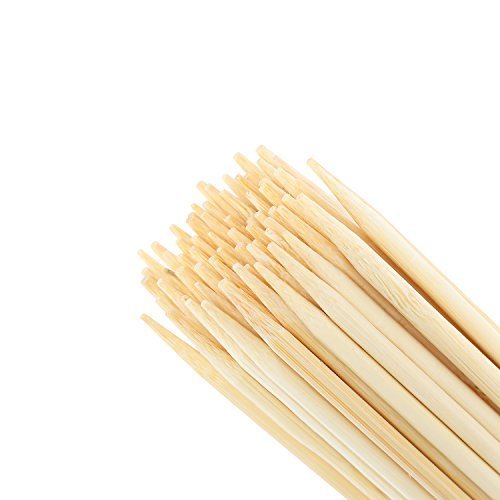 Bamboo Marshmallow S'mores Roasting Sticks 36 Inch 5mm Thick Extra Long Heavy Duty Wooden Skewers, 110 Pieces. Perfect for Hot Dog Kebab Sausage, Eco and Environmentally Safe 100% Biodegradable