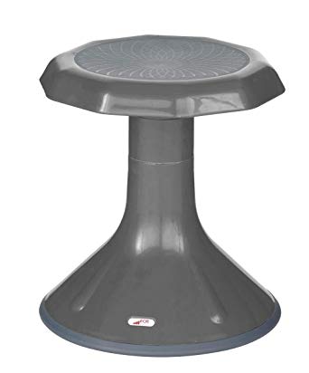 ECR4Kids ACE Active Core Engagement Wobble Stool for Kids, Flexible Classroom & Home Seating, Kids’ Chair, Flexible Seating, Wiggle Chairs, 360 Degree Movement, 15-inch Seat Height, Grey