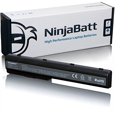 NinjaBatt Laptop Battery for HP Pavilion 480385-001 HSTNN-IB75 HDX18 HSTNN-DB75 HSTNN-C50C HSTNN-OB75 DV8 GA08 DV7-1245DX 516355-001 486766-001 464059-142 464059-141 - [8 Cells/4400mAh/63wh]