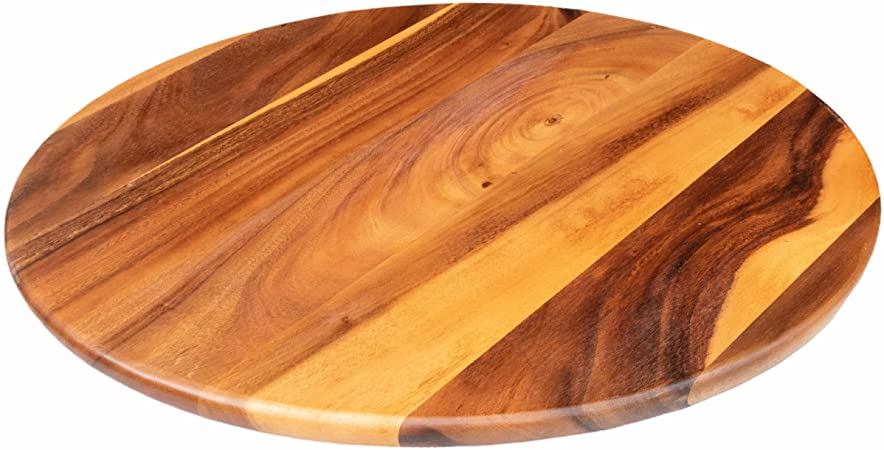 Villa Acacia Lazy Susan - 12 Inch Round Wooden Turntable Organizer for Table, Cabinet or Pantry - Kitchen Essentials for Serving & Storage ﻿