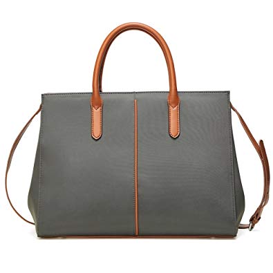 Lecxci Women's Satchel Large Capacity Waterproof Tote Bag Oxford Nylon Shoulder Handbags for Office Lady