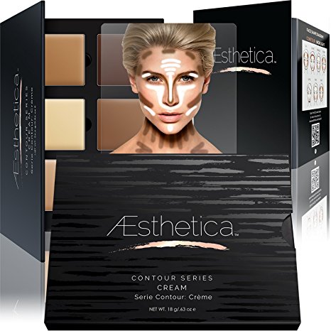 Aesthetica Cosmetics Cream Contour and Highlighting Makeup Kit- Contouring Foundation   Concealer Palette-Vegan,Cruelty free Hypoallergenic-Step by Step Instructions Included
