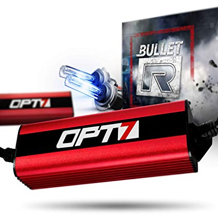 OPT7 Bullet-R H7 HID Kit - 3X Brighter - 4X Longer Life - All Bulb Sizes and Colors - 2 Yr Warranty [6000K Lightning Blue Xenon Light]