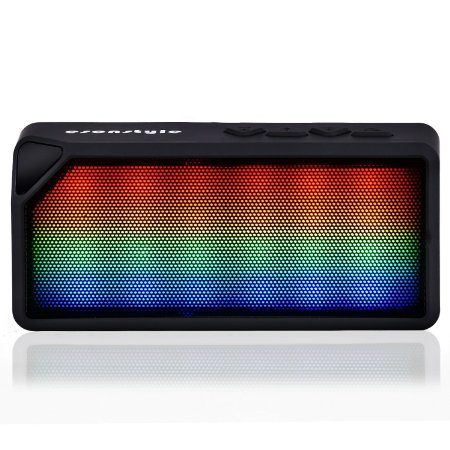 Esonstyle Mini Wireless Bluetooth Speaker with Color Changing LED Lights,Built-in Mic, AUX ,TF Audio, FM Radio and Hands Free Speaker For Cellphone,Tablet PC and Computer