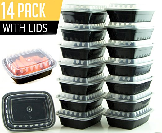 14 Pack- Chefible 12 oz MINI Food Storage Container, Meal Prep, Durable, BPA-free, Reusable, Washable, Microwavable, Perfect for Portion Control!