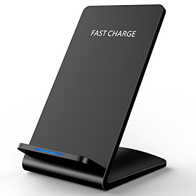 Fast QI Wireless Charger, [Minimalist Version] HiGoing Wireless Charging Stand Pad for S8 Samsung Galaxy S7 S8  S7 Edge S8 Plus Note 5 S6 Edge Plus (No AC Adapter)