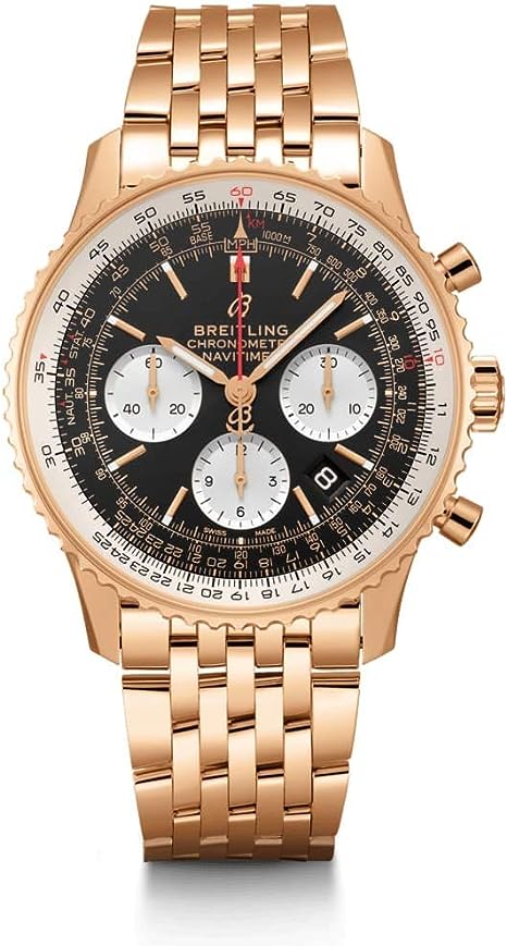 Breitling Solid Rose Gold Navitimer 1 B01 Chronograph 43 Mens Watch