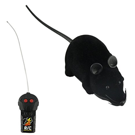 DDLBiz Hot Selling Remote-controlled Mouse Mice Toy Simulation Plush Kids Boys Toys Gift(Black)