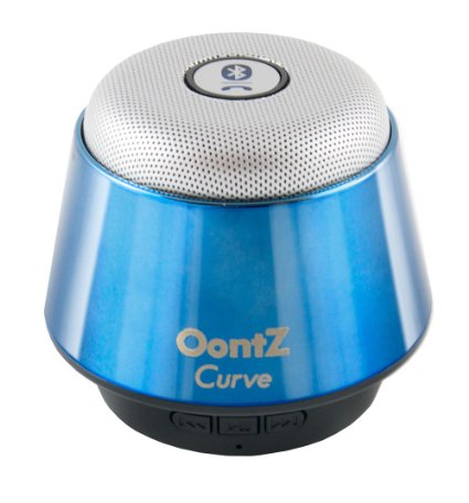 OontZ Curve Bluetooth Speaker Ultra Portable Wireless Full 360 Degree Sound with Built in Speakerphone works with iPhone iPad tablet Samsung and smart phones - Metallic Blue